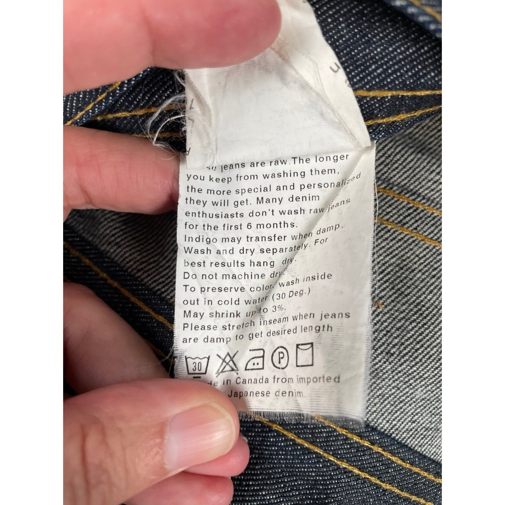 Naked & Famous Jeans‎ Mens 30 Weird Guy Twill Selvedge Dark Wash Button Fly Slim - Picture 11 of 14